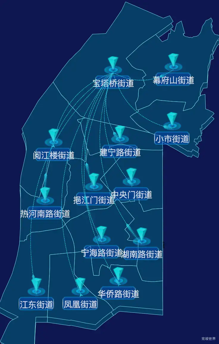 echarts南京市鼓楼区geoJson地图自定义label样式