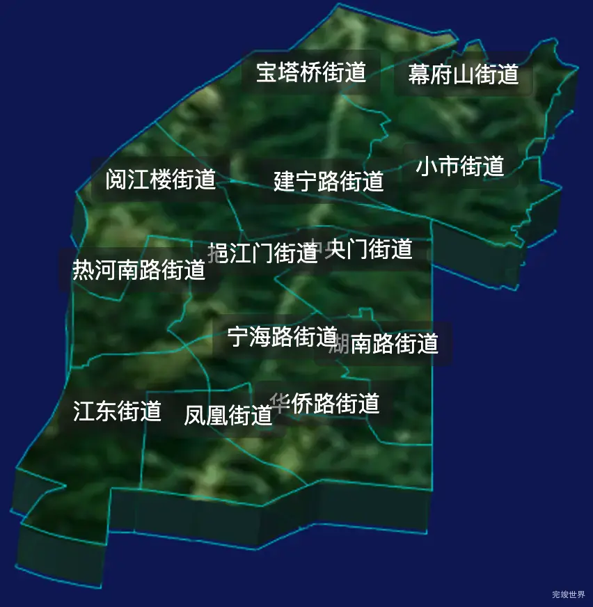 threejs南京市鼓楼区geoJson地图3d地图css2d标签