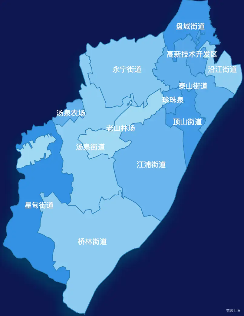 echarts南京市浦口区geoJson地图 tooltip轮播