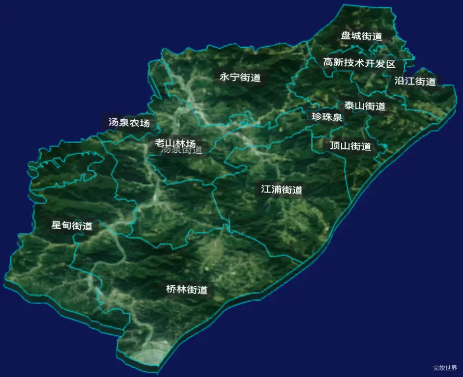 threejs南京市浦口区geoJson地图3d地图CSS3D标签