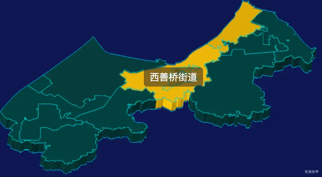 threejs南京市雨花台区geoJson地图3d地图指定区域闪烁