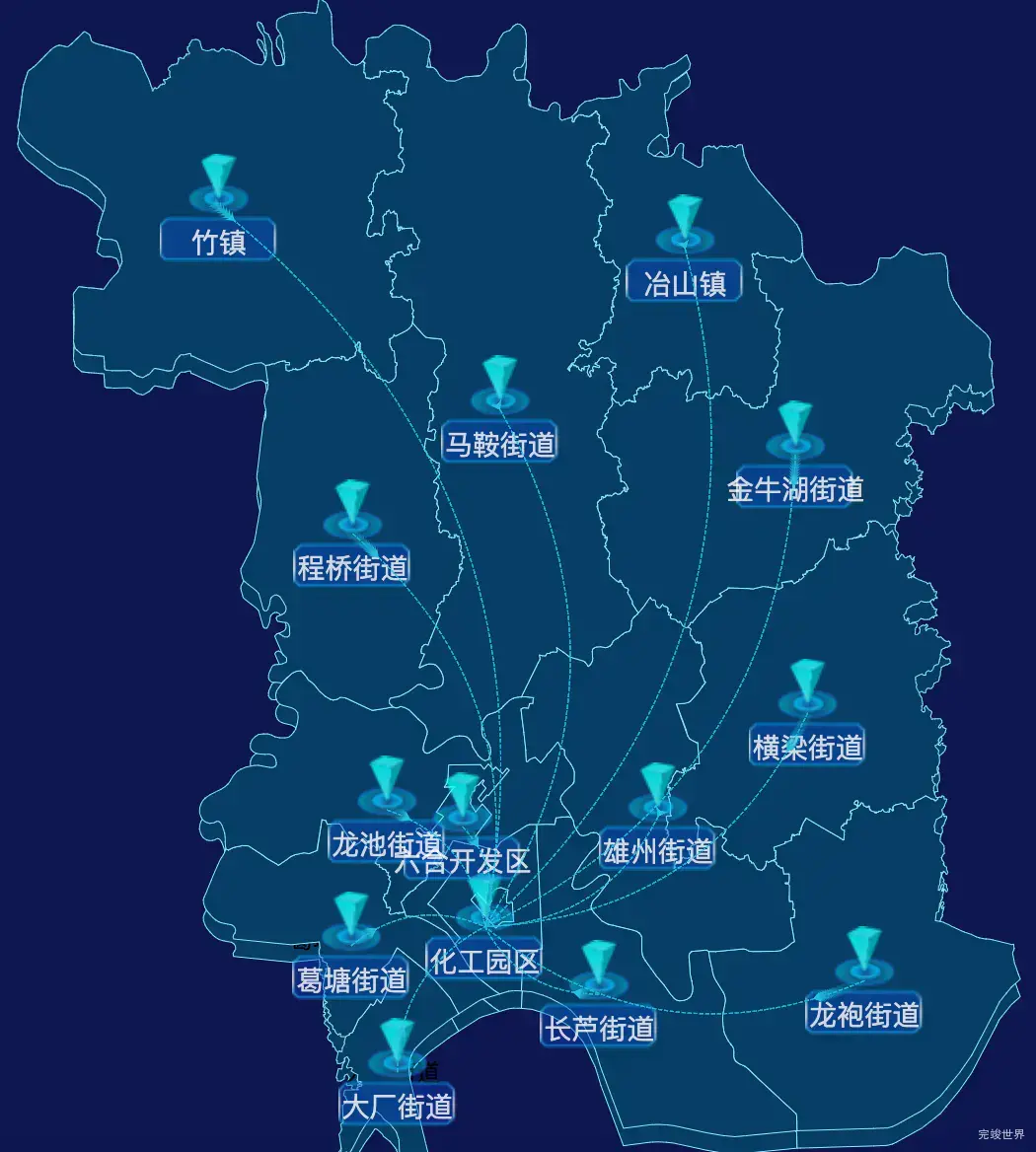 echarts南京市六合区geoJson地图自定义label样式