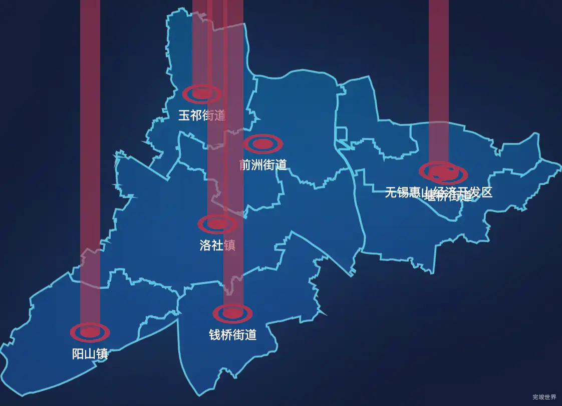 echarts无锡市惠山区geoJson地图添加柱状图