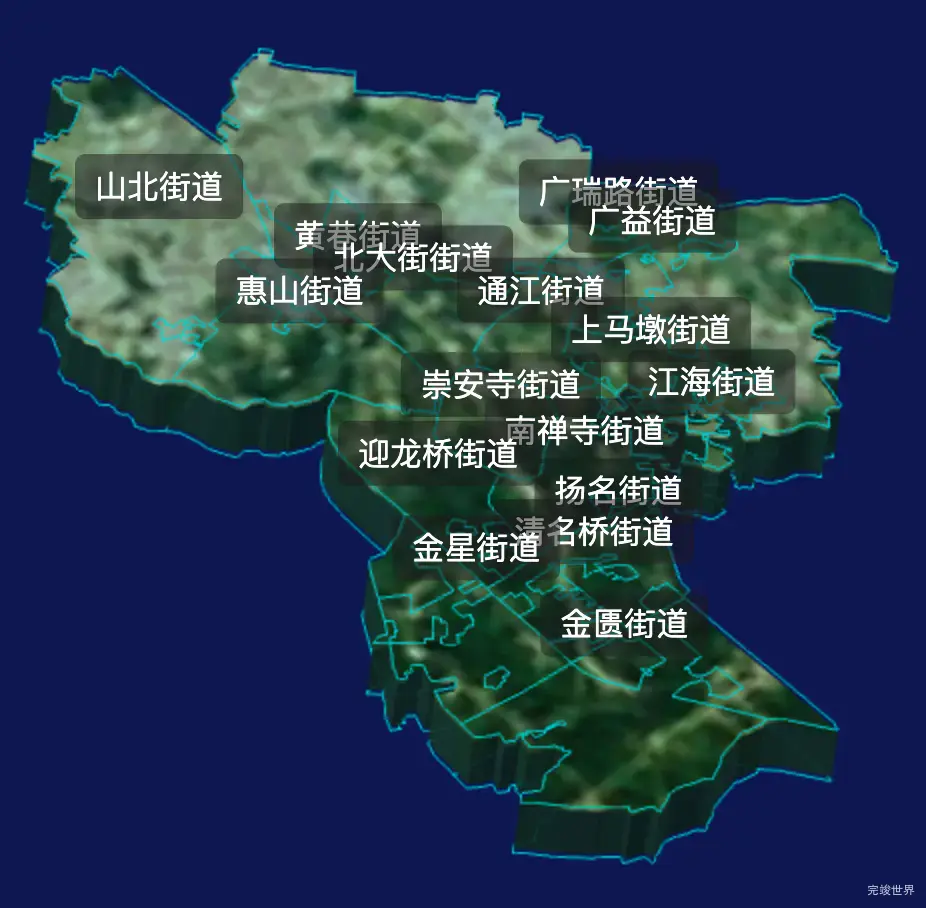 threejs无锡市梁溪区geoJson地图3d地图自定义贴图加CSS2D标签