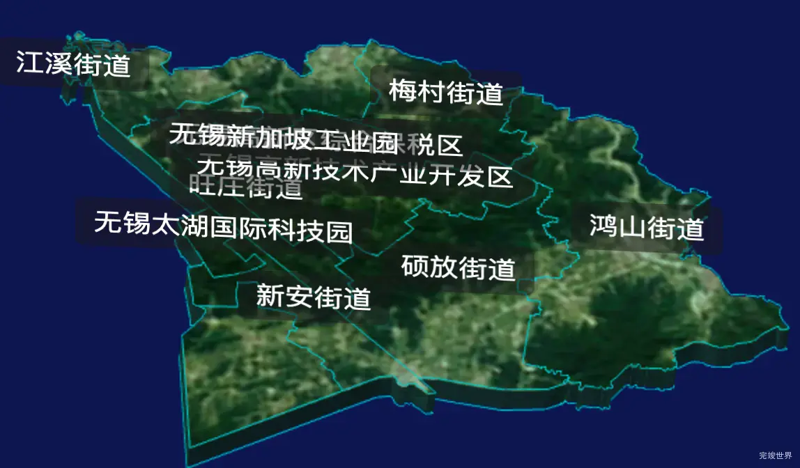 threejs无锡市新吴区geoJson地图3d地图CSS3D标签