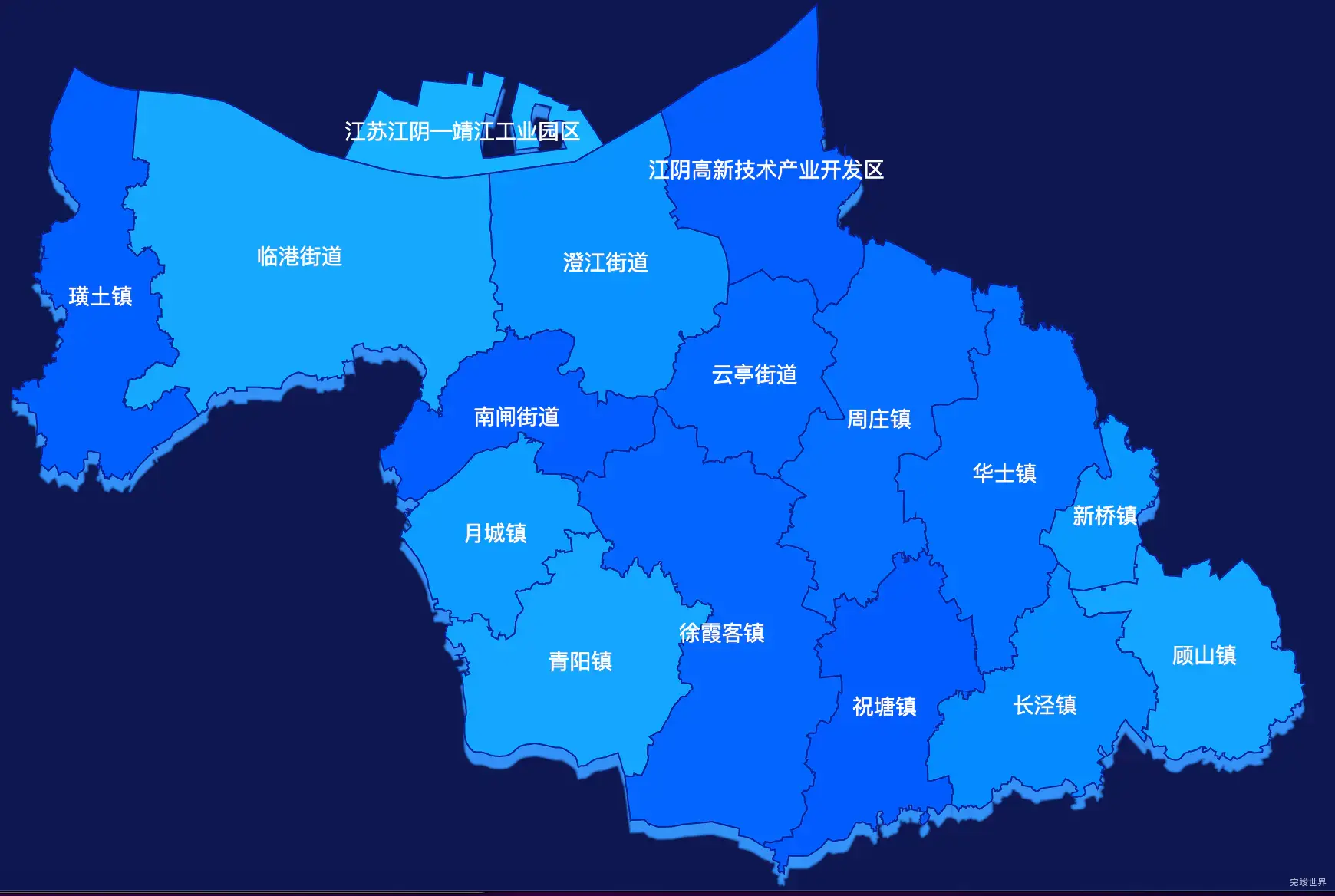 echarts无锡市江阴市geoJson地图 visualMap控制地图颜色