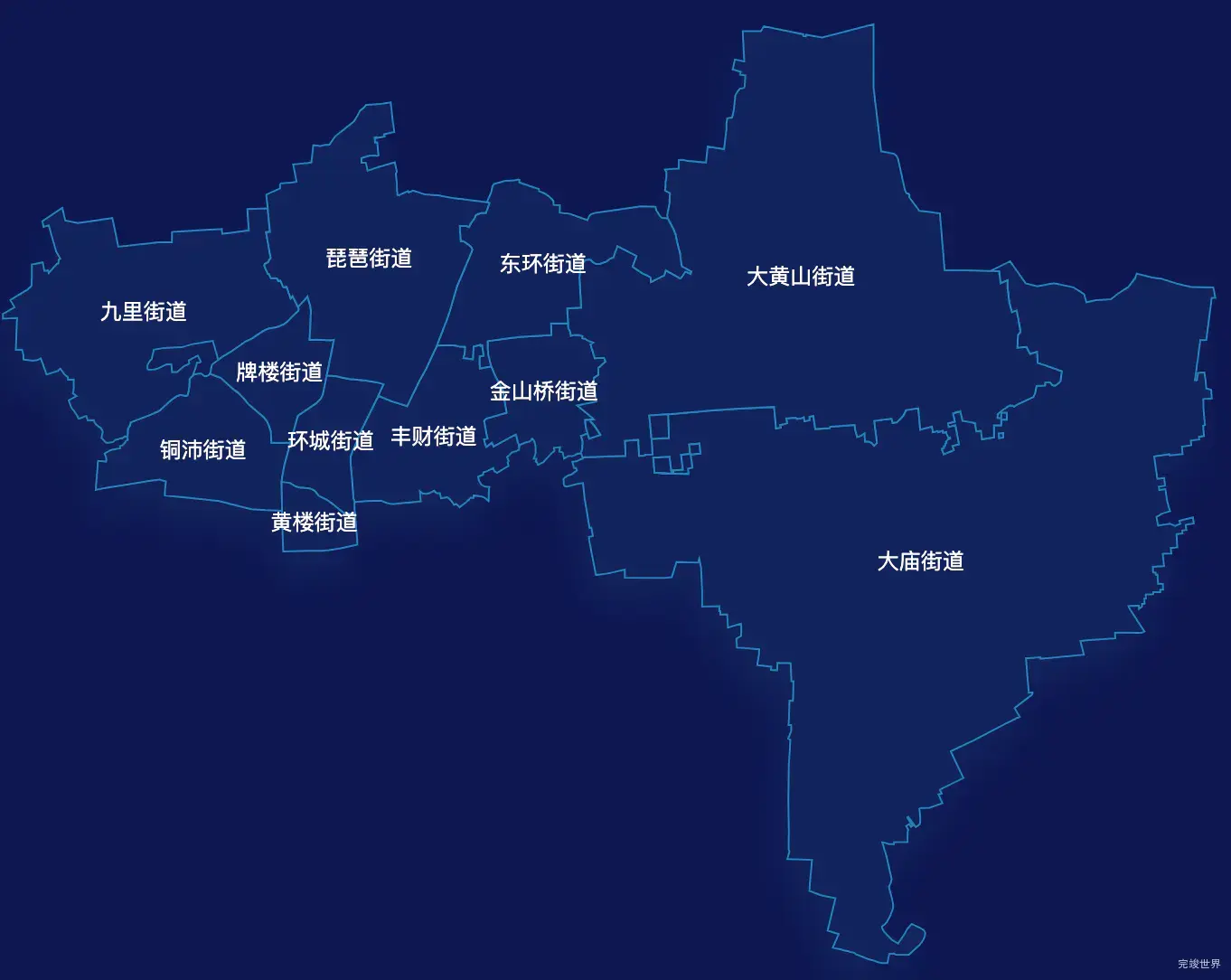 echarts徐州市鼓楼区geoJson地图地图下钻展示