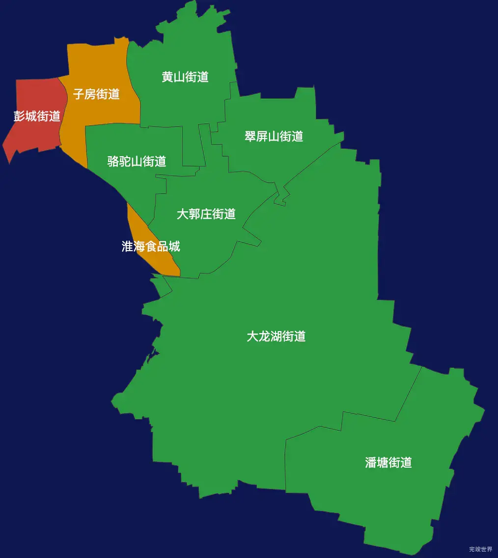 echarts徐州市云龙区geoJson地图定义颜色