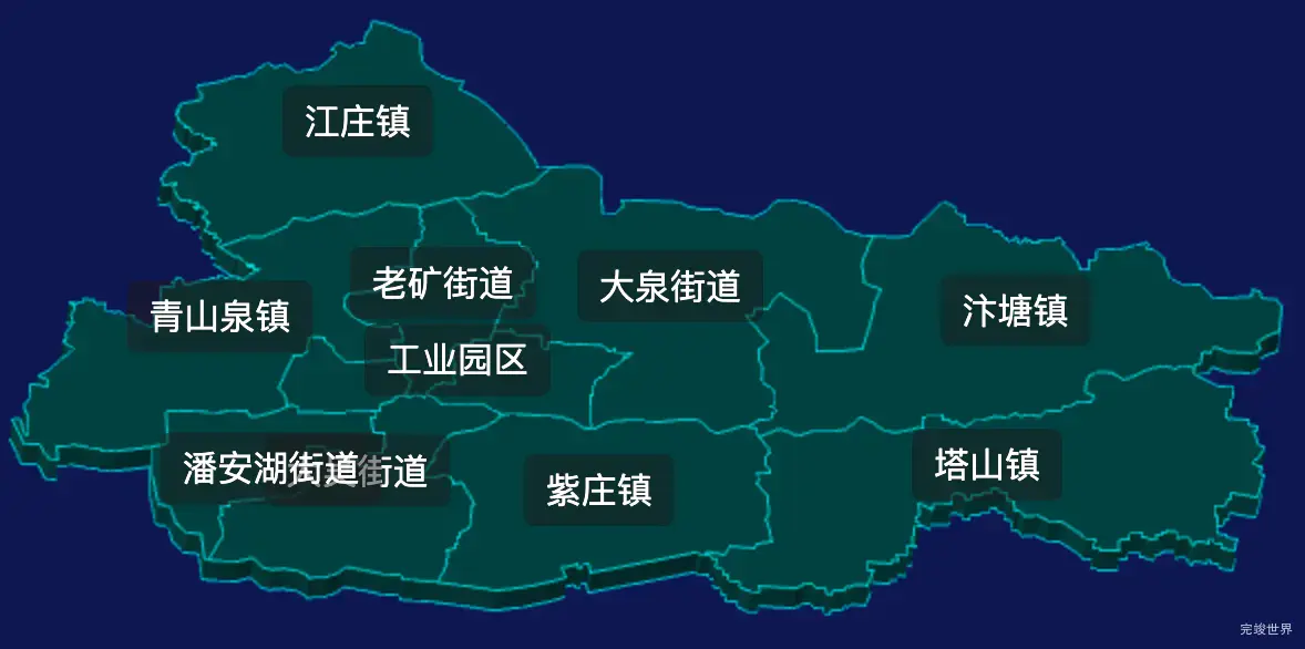 threejs徐州市贾汪区geoJson地图3d地图