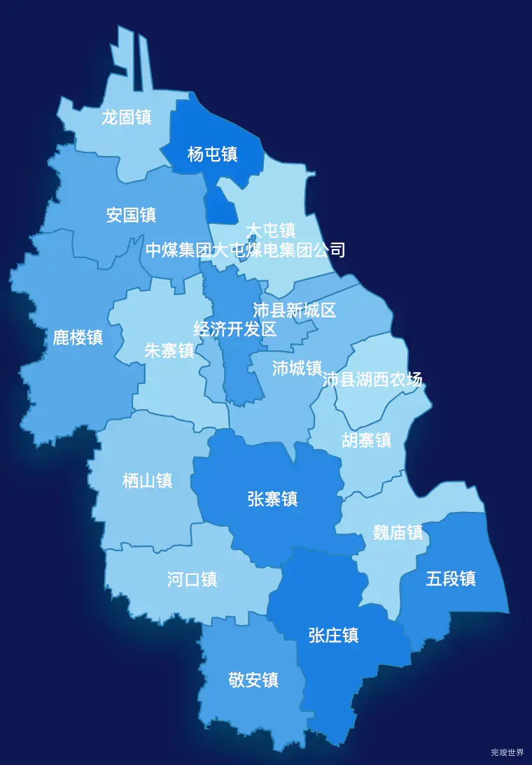 echarts徐州市沛县geoJson地图 tooltip轮播