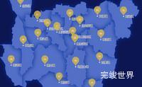 echarts徐州市新沂市geoJson地图水滴状气泡图演示实例