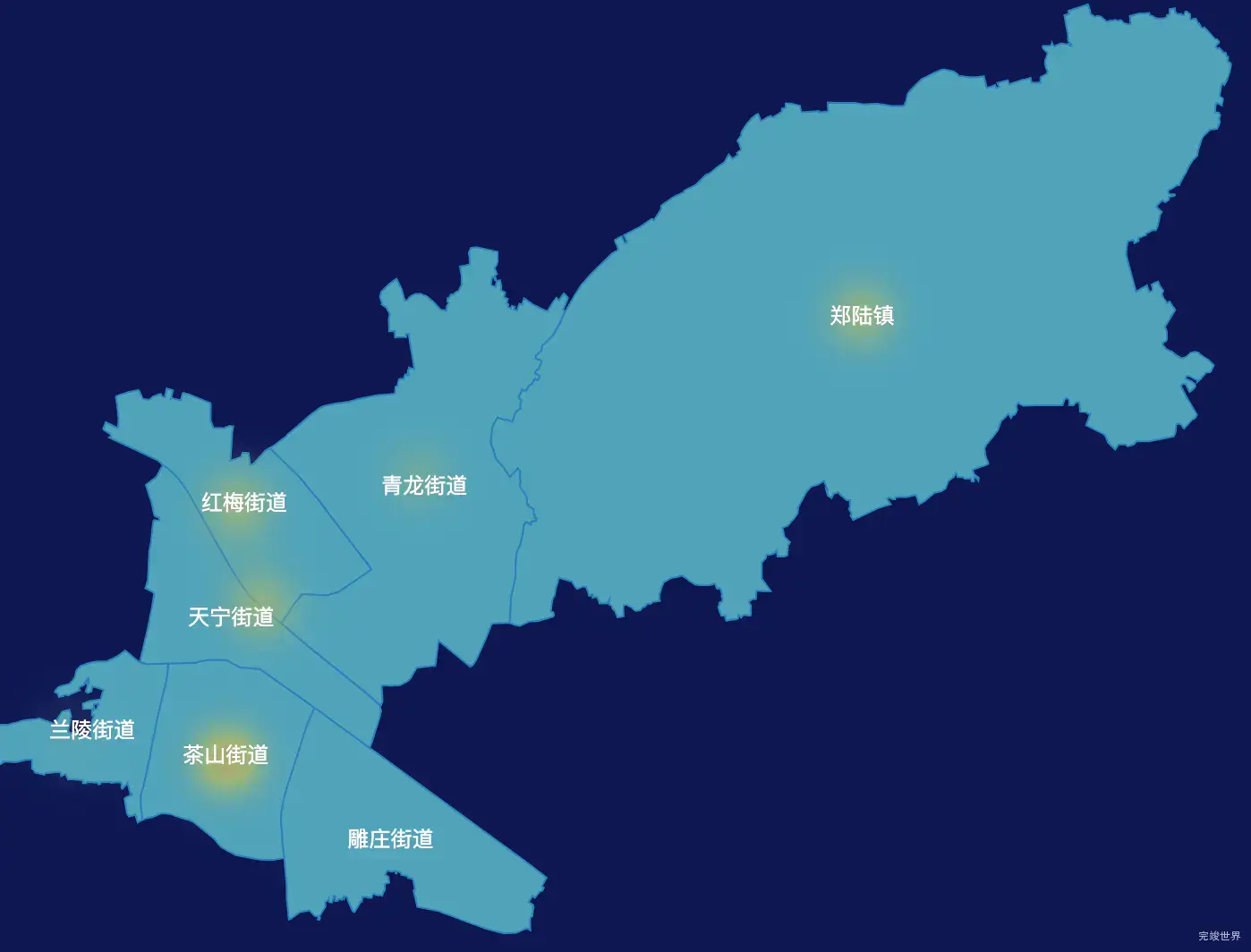 echarts常州市天宁区geoJson地图热力图