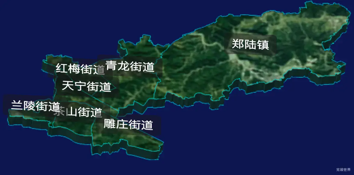 threejs常州市天宁区geoJson地图3d地图CSS3D标签