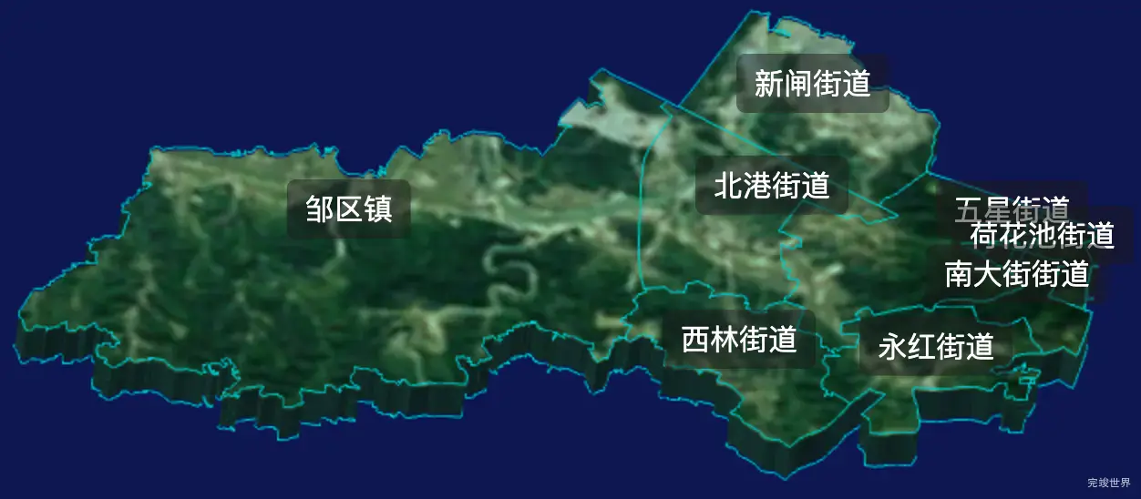 threejs常州市钟楼区geoJson地图3d地图css2d标签