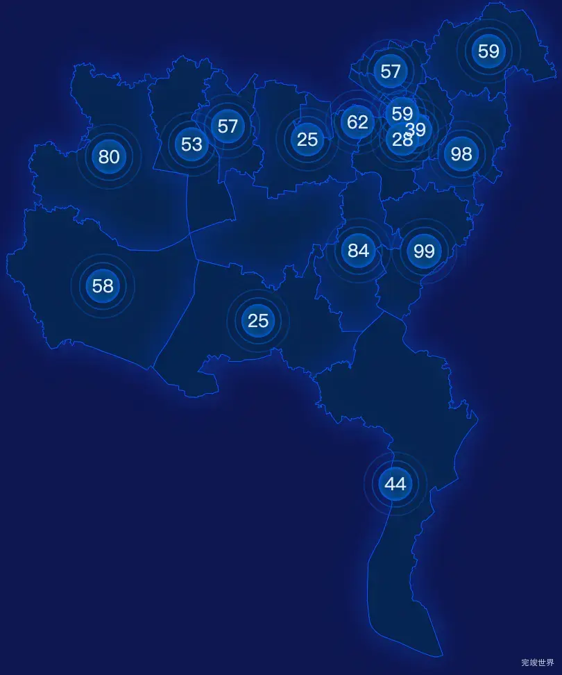 echarts常州市武进区geoJson地图圆形波纹状气泡图