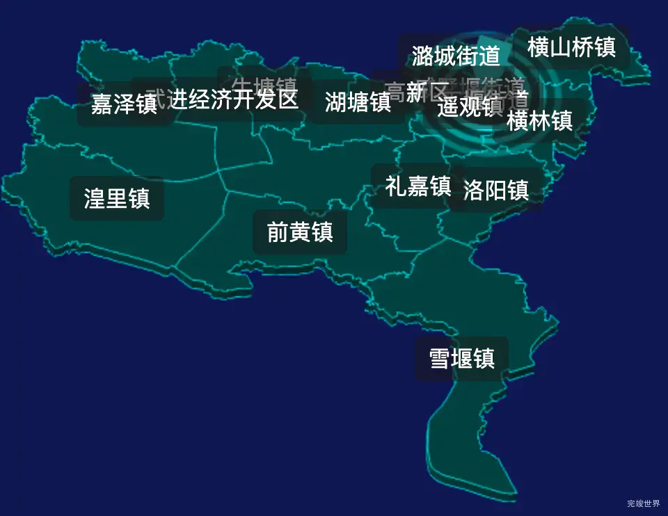 threejs常州市武进区geoJson地图3d地图添加旋转棱锥