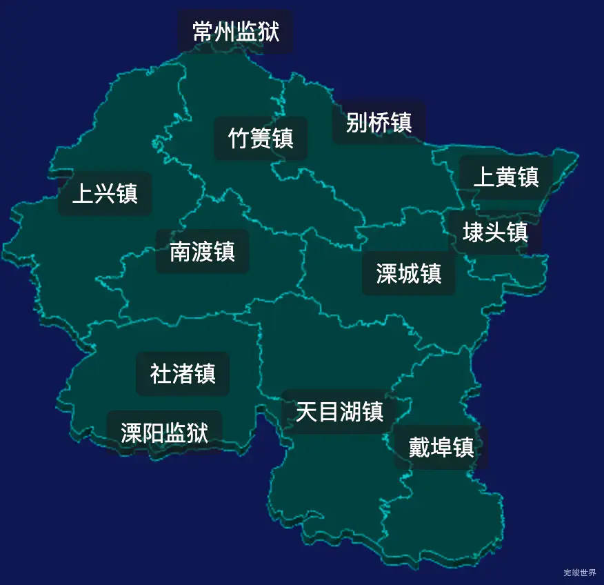 threejs常州市溧阳市geoJson地图3d地图