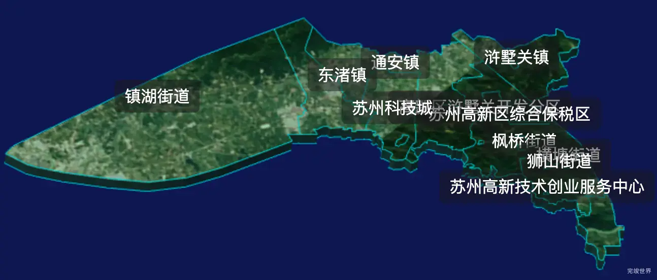 threejs苏州市虎丘区geoJson地图3d地图css2d标签