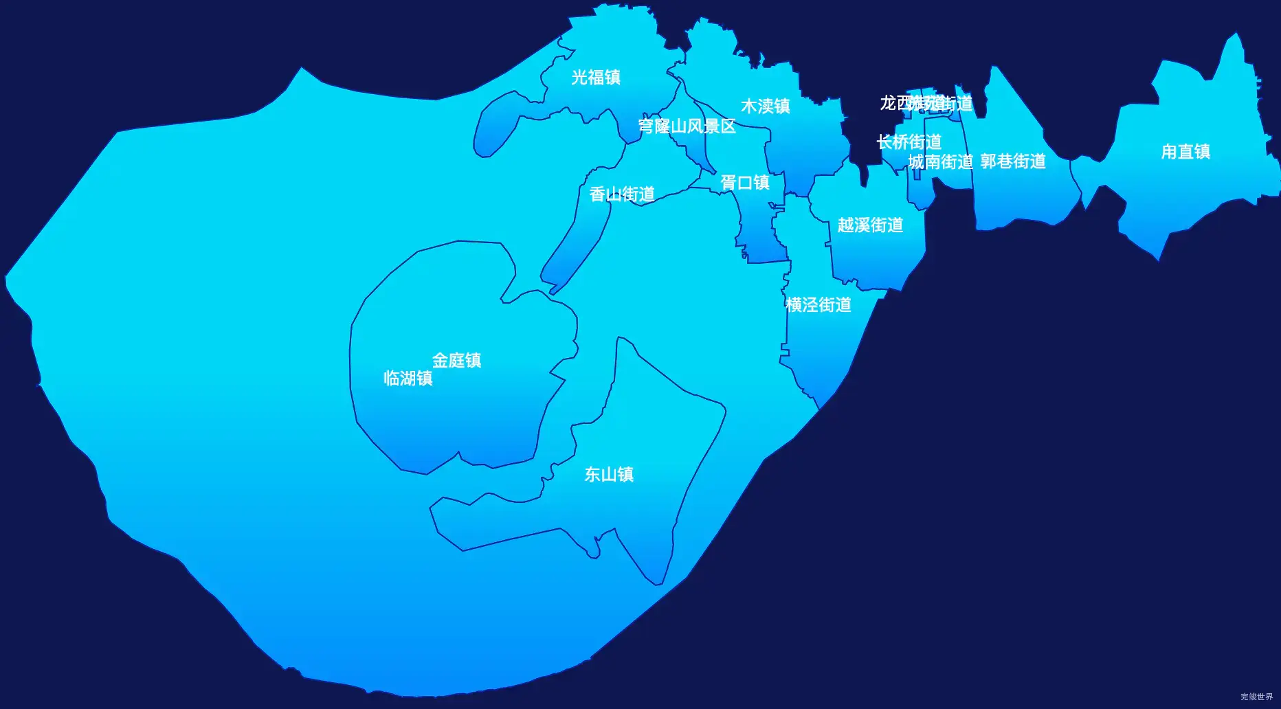 echarts苏州市吴中区geoJson地图局部颜色渐变