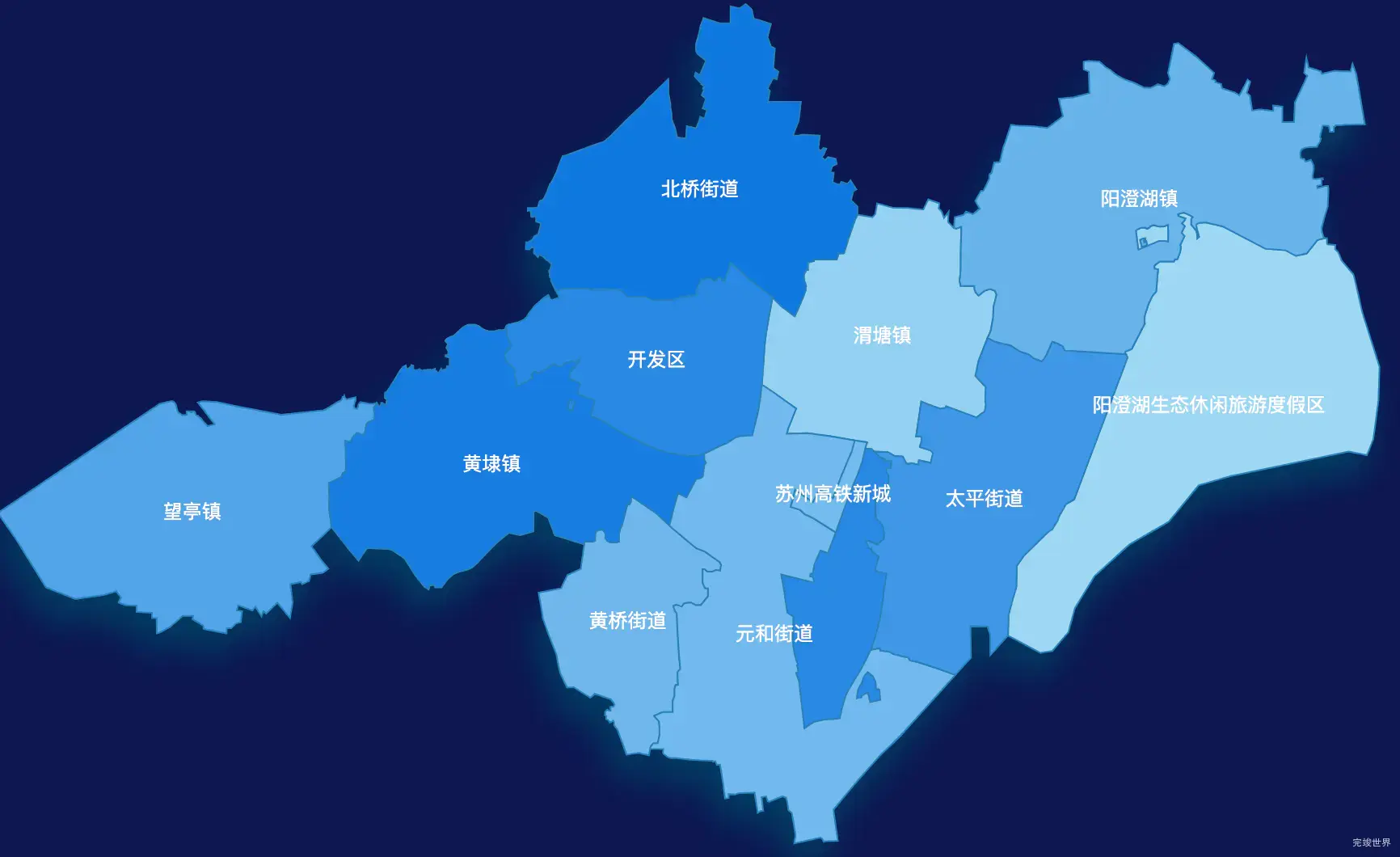 echarts苏州市相城区geoJson地图 tooltip轮播