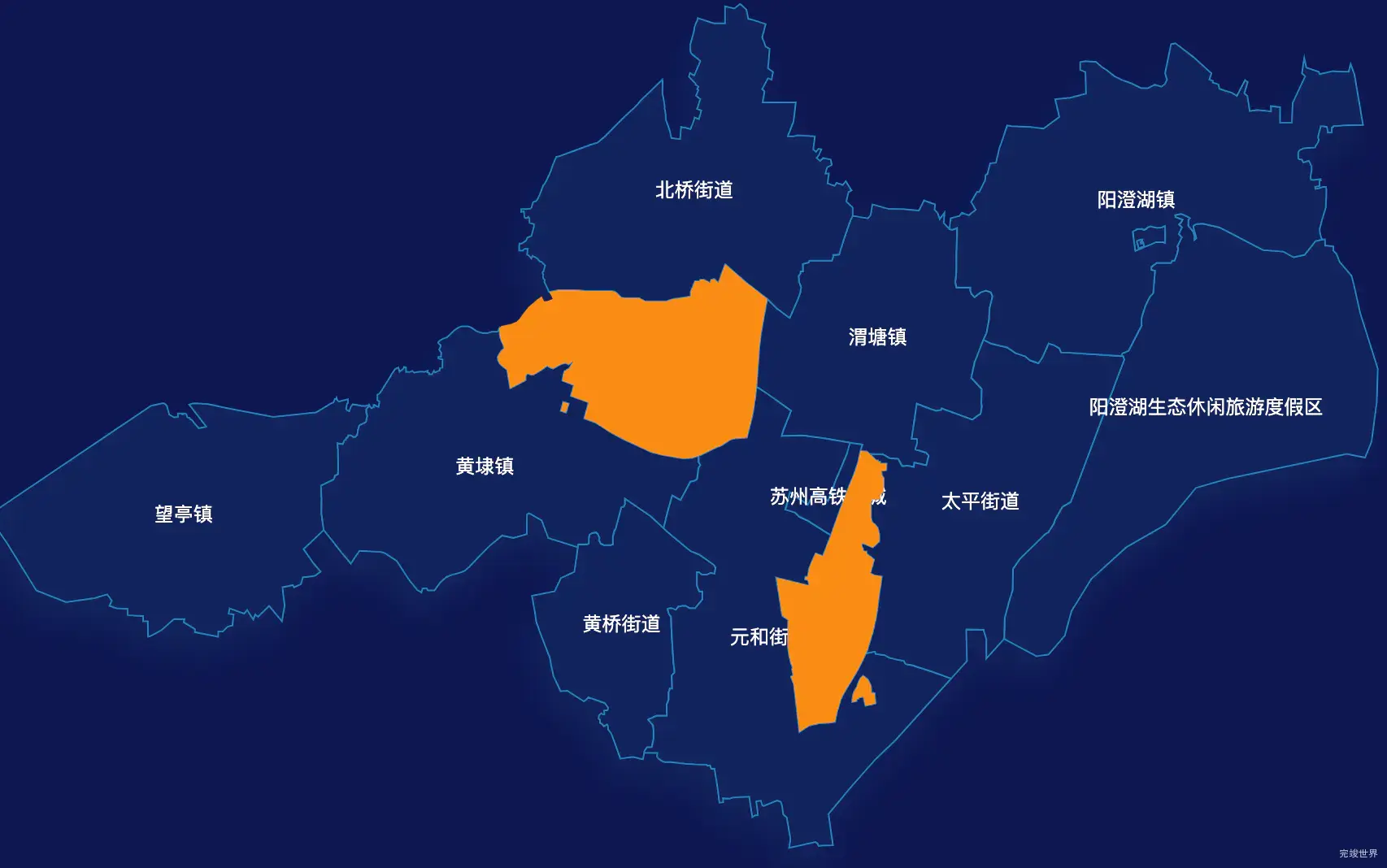 echarts苏州市相城区geoJson地图点击弹出自定义弹窗