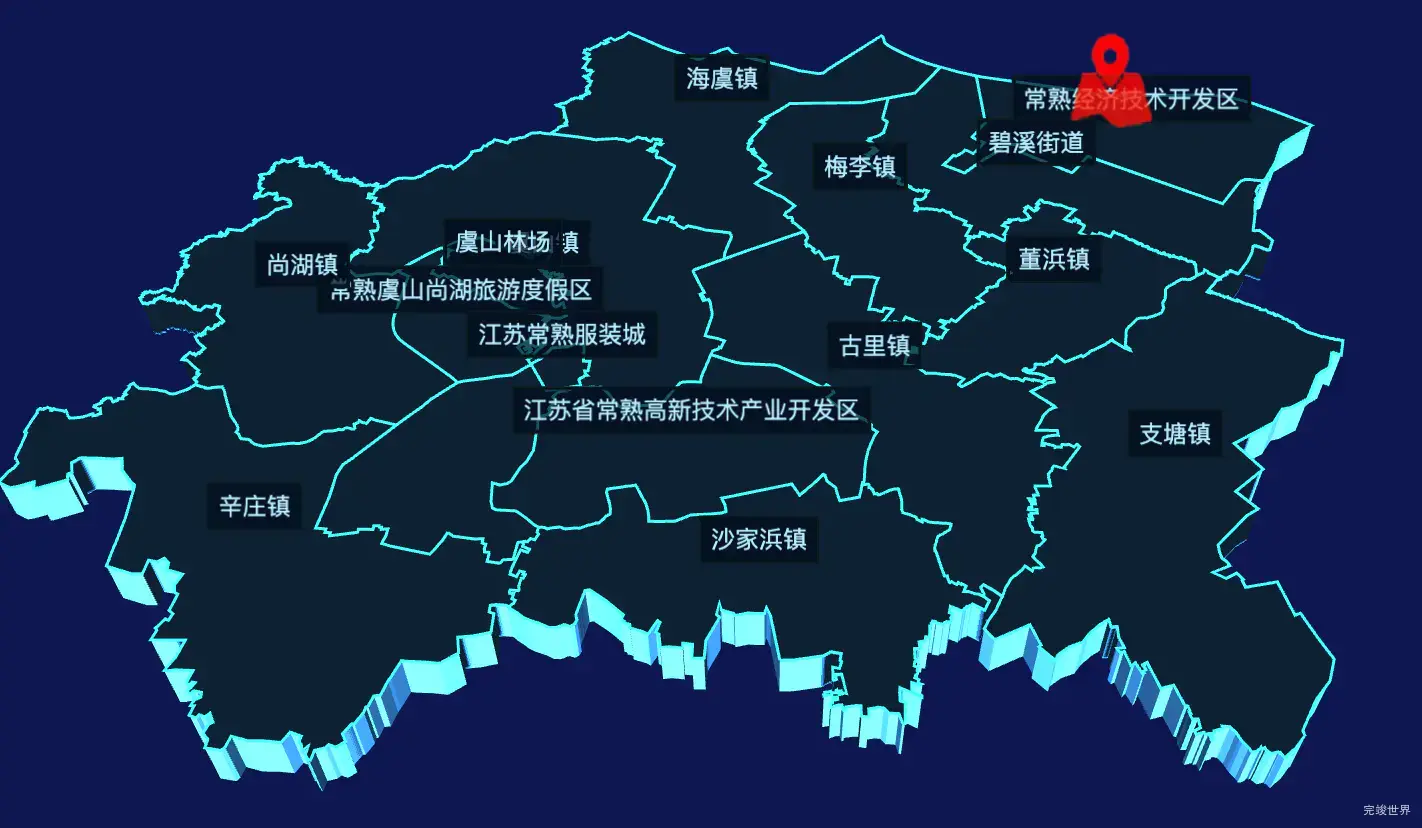 echarts苏州市常熟市geoJson地图3d地图自定义图标