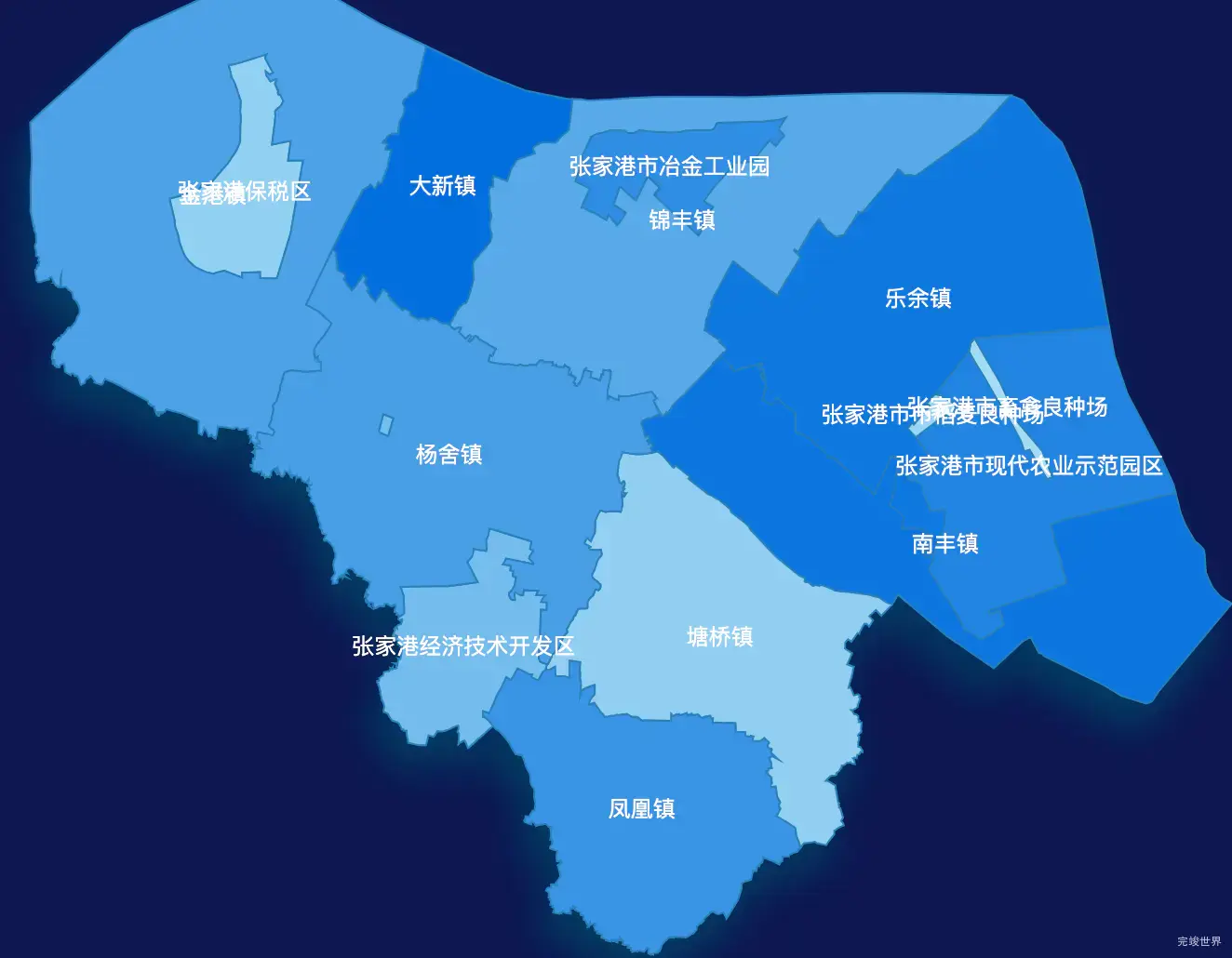 echarts苏州市张家港市geoJson地图 tooltip轮播