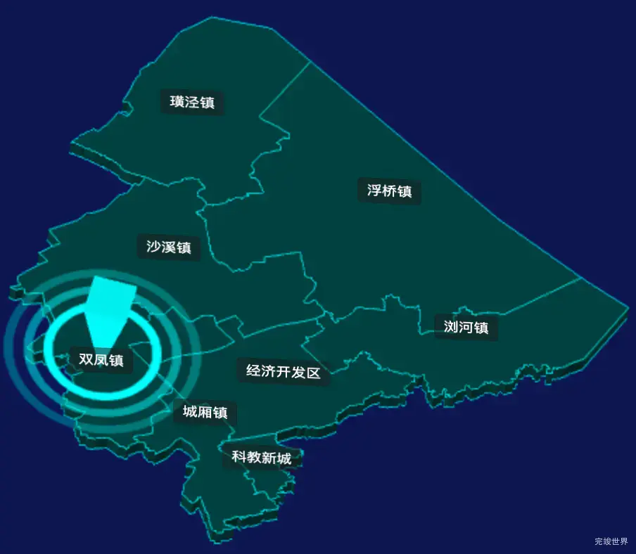 threejs苏州市太仓市geoJson地图3d地图添加旋转棱锥