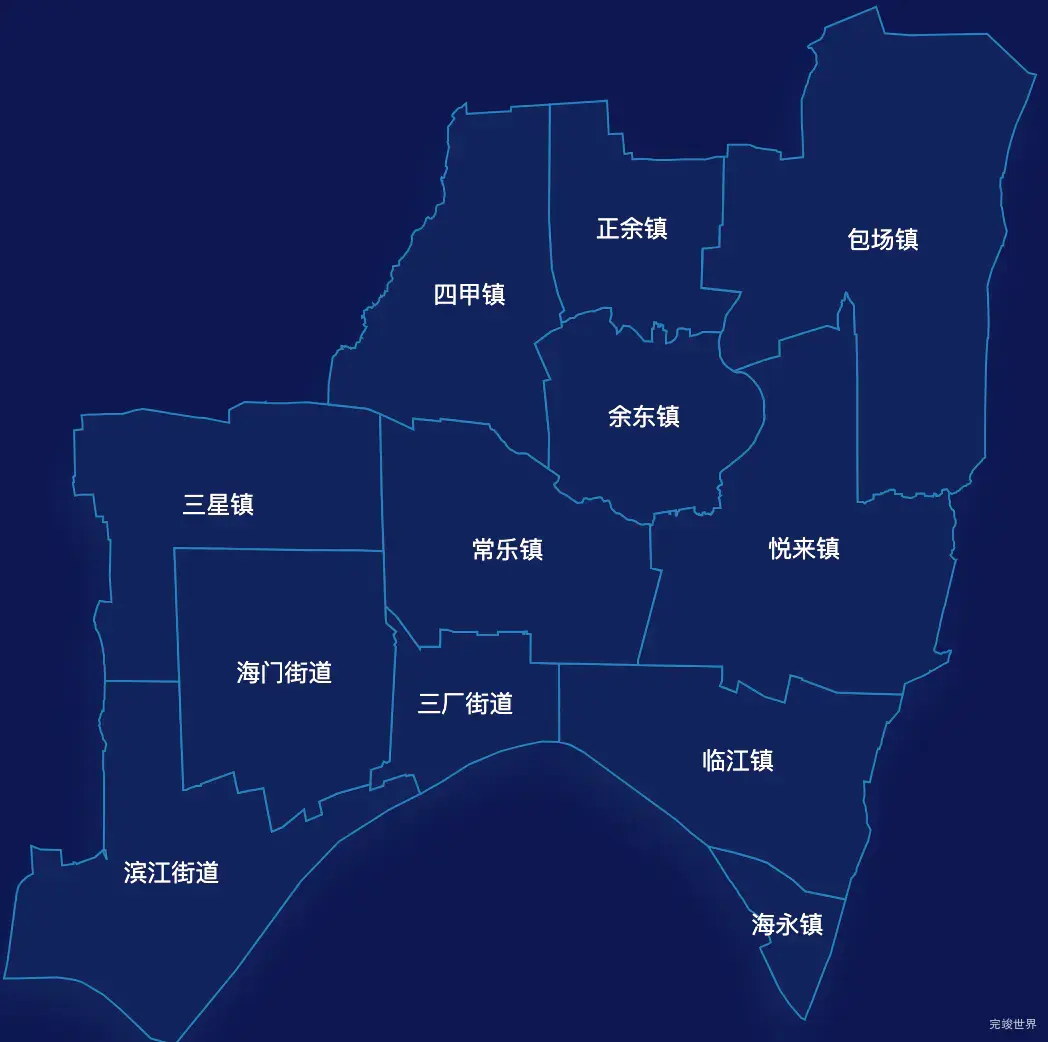 echarts南通市海门区geoJson地图地图下钻展示