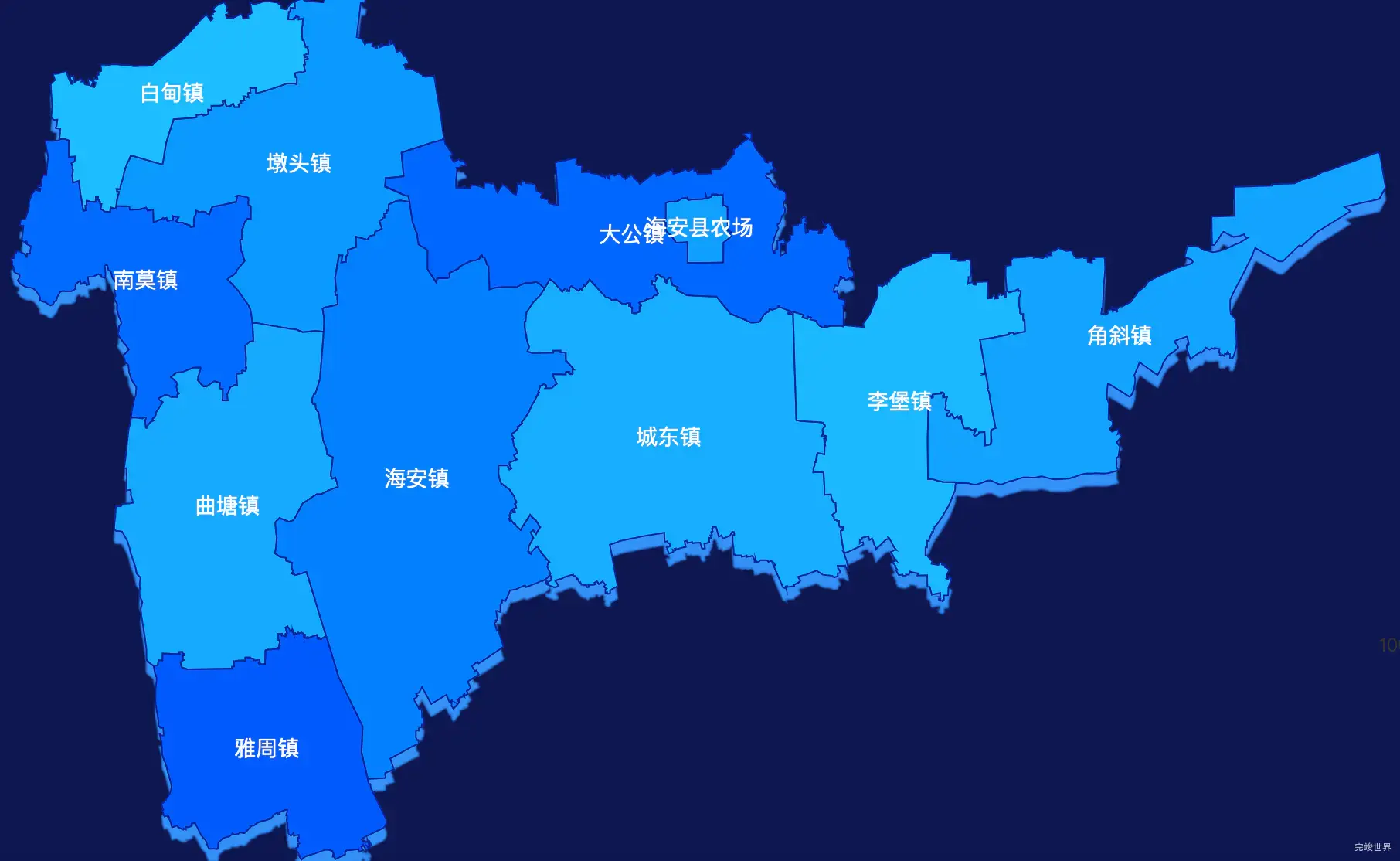 echarts南通市海安市geoJson地图 visualMap控制地图颜色