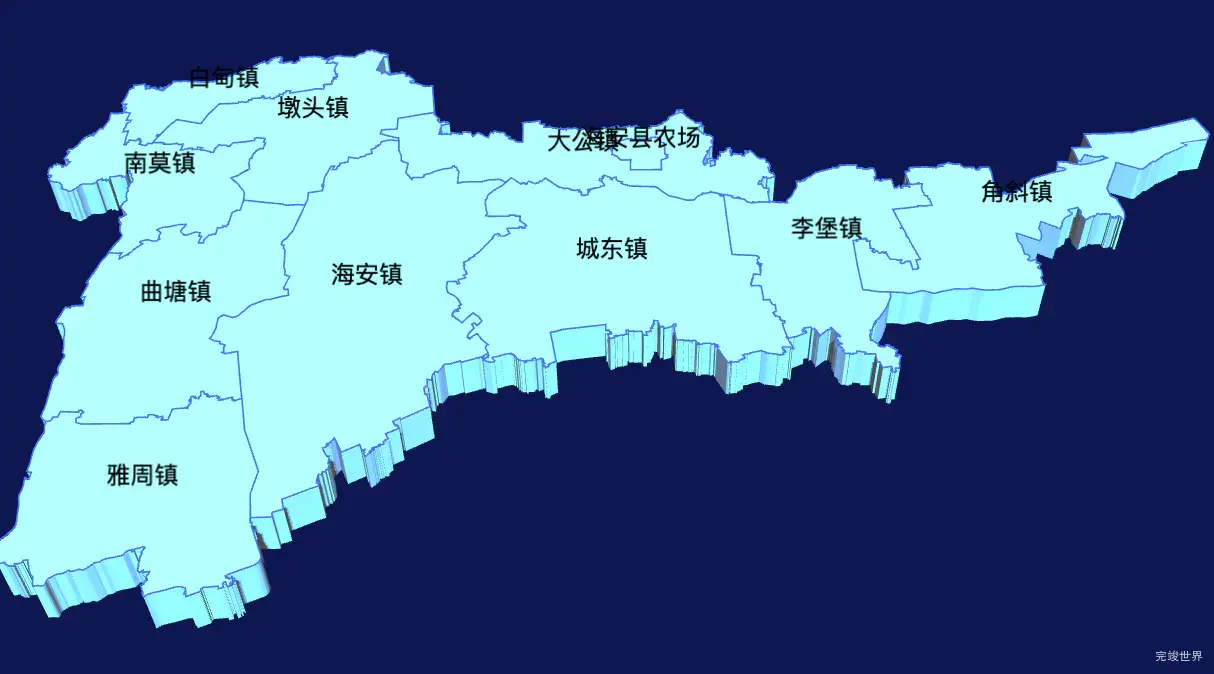 echarts南通市海安市geoJson地图3d地图