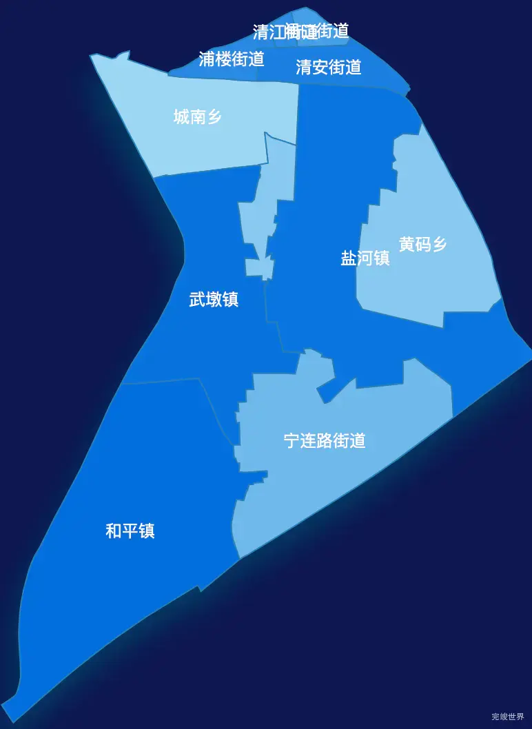 echarts淮安市清江浦区geoJson地图 tooltip轮播