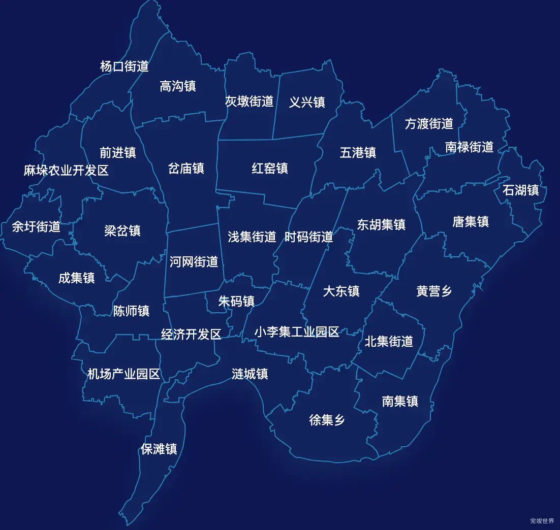 echarts淮安市涟水县geoJson地图地图下钻展示