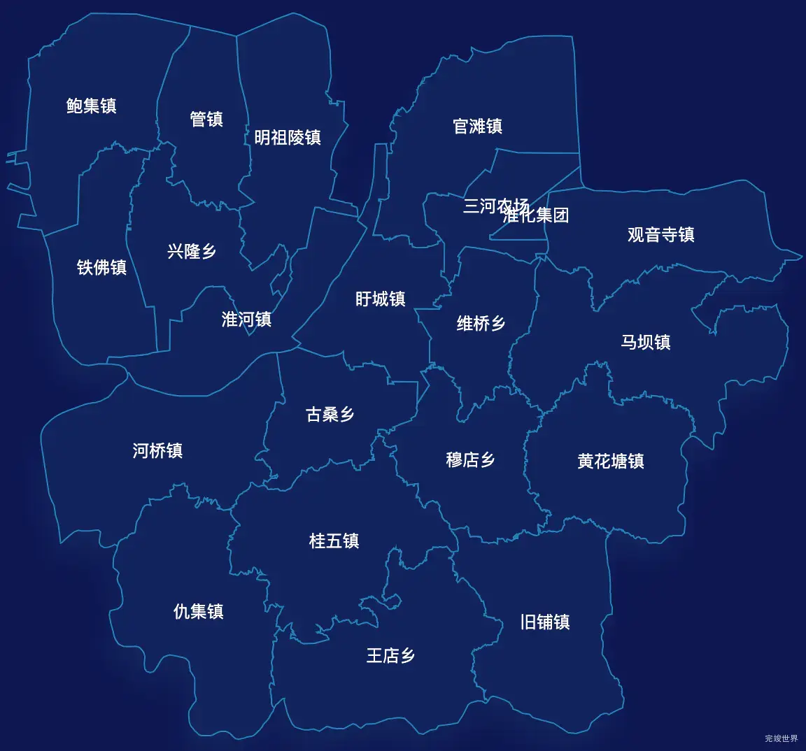 echarts淮安市盱眙县geoJson地图地图下钻展示