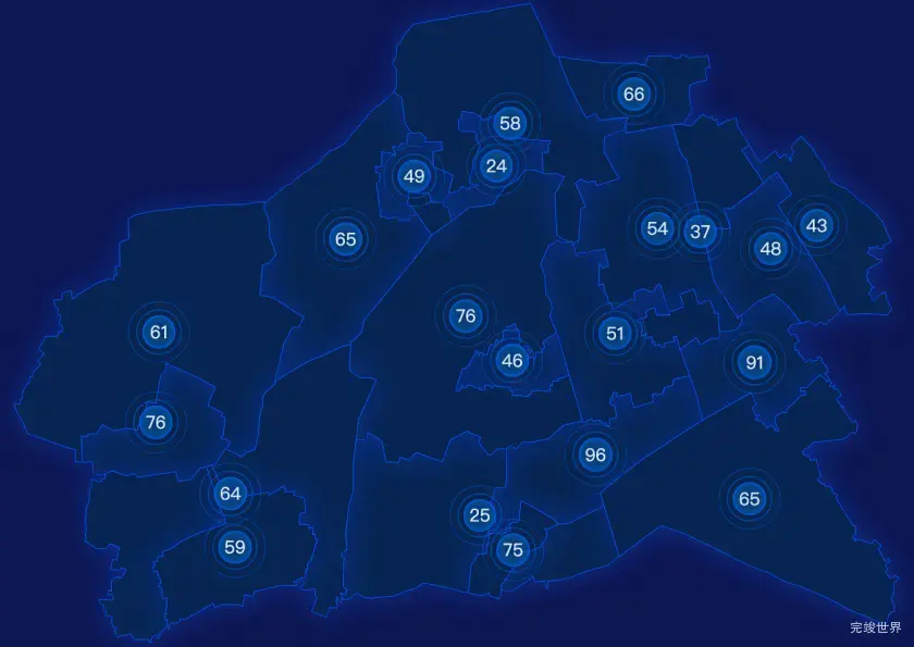 echarts盐城市盐都区geoJson地图圆形波纹状气泡图