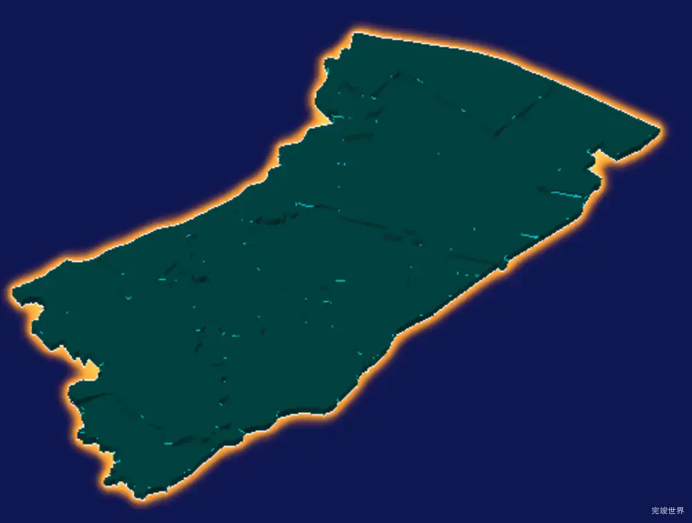 threejs盐城市响水县geoJson地图3d地图添加金色效果