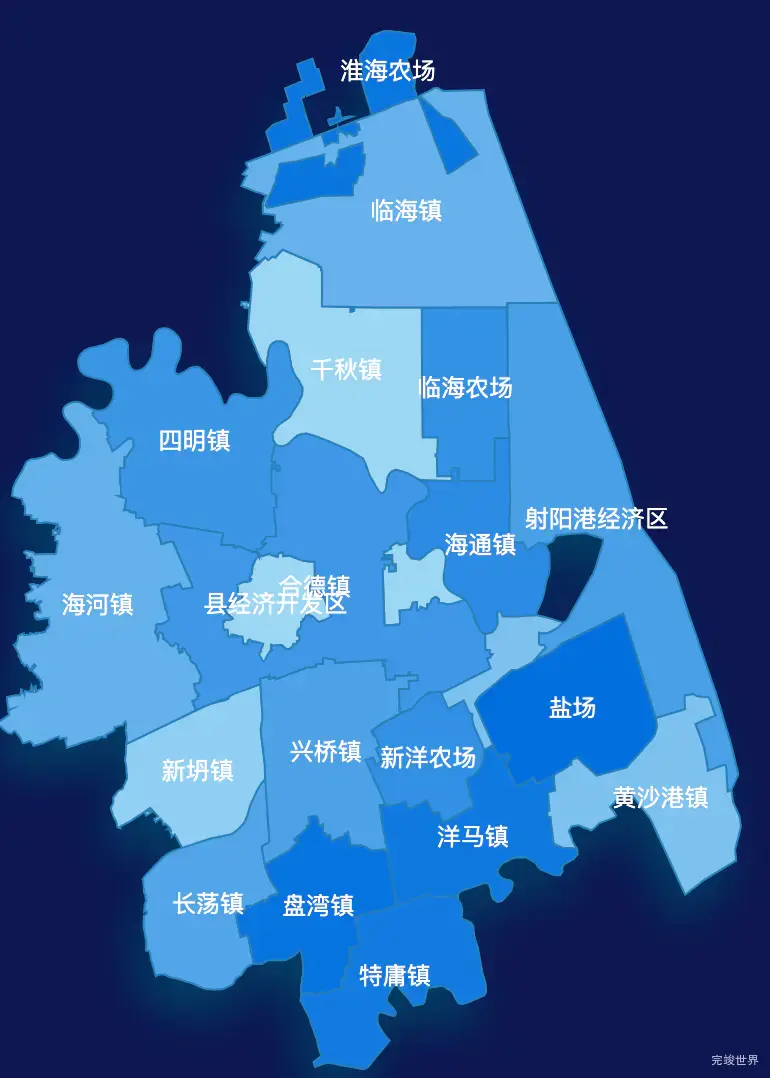 echarts盐城市射阳县geoJson地图 tooltip轮播