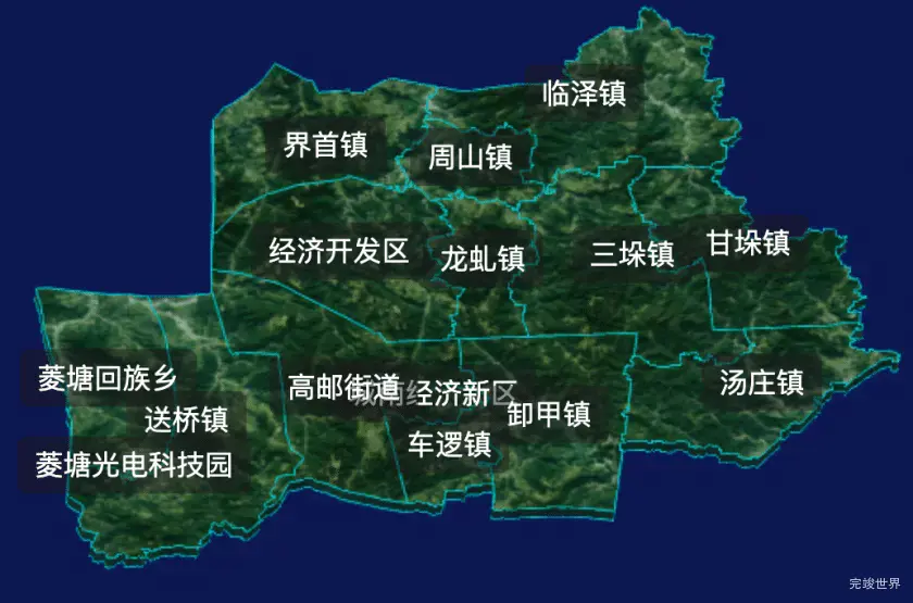 threejs扬州市高邮市geoJson地图3d地图自定义贴图加CSS2D标签