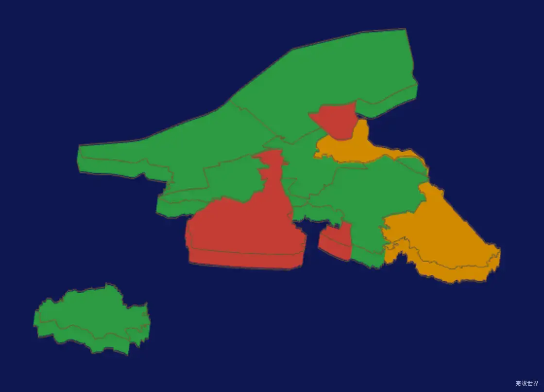 threejs镇江市润州区geoJson地图3d地图自定义贴图加CSS3D标签