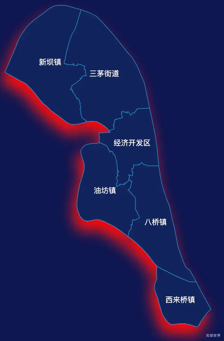 echarts镇江市扬中市geoJson地图阴影