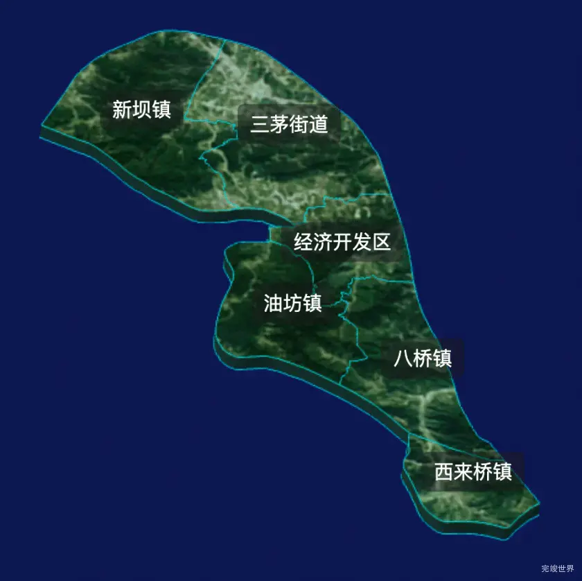 threejs镇江市扬中市geoJson地图3d地图自定义贴图加CSS2D标签