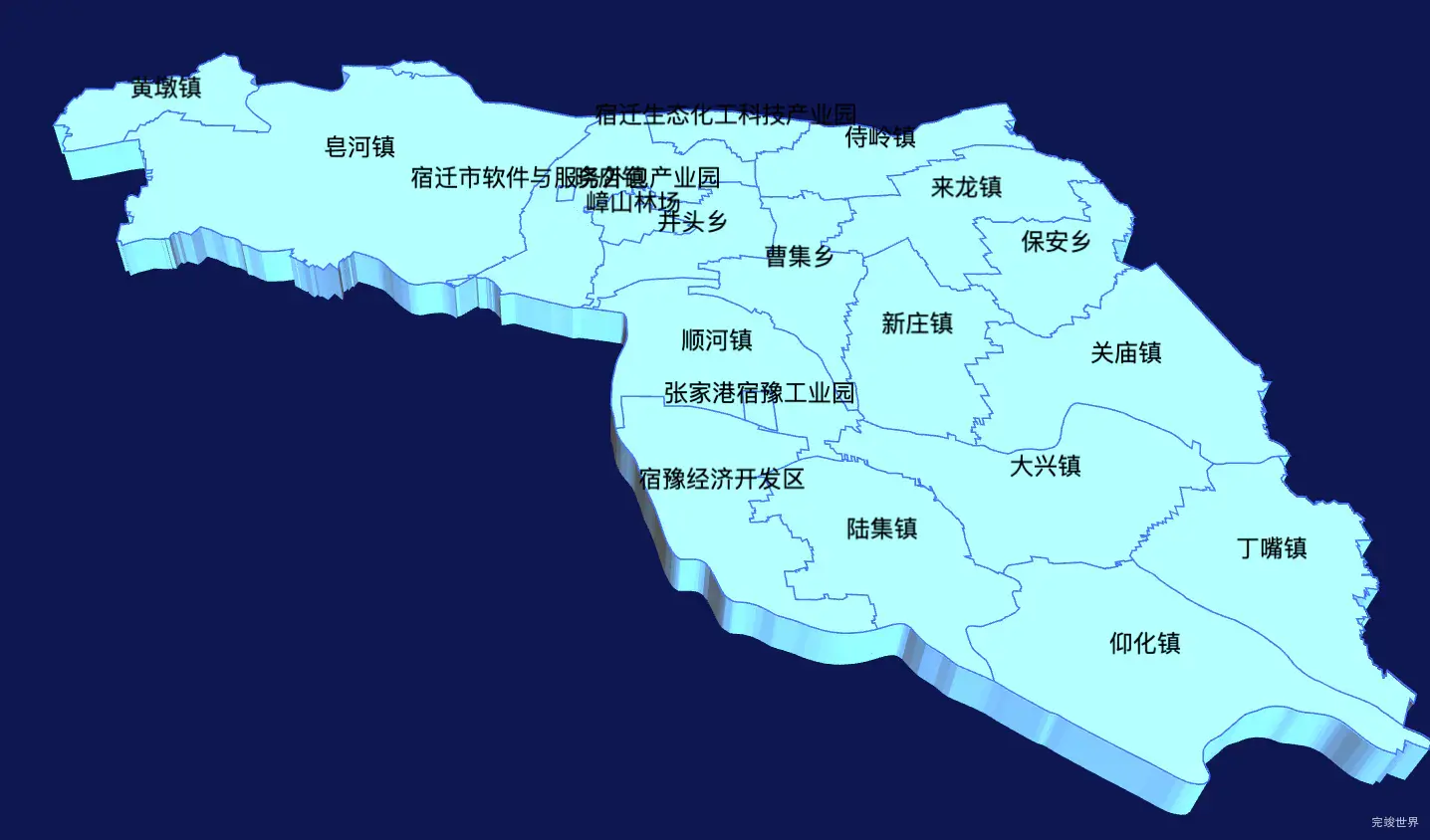 threejs宿迁市宿豫区geoJson地图3d地图