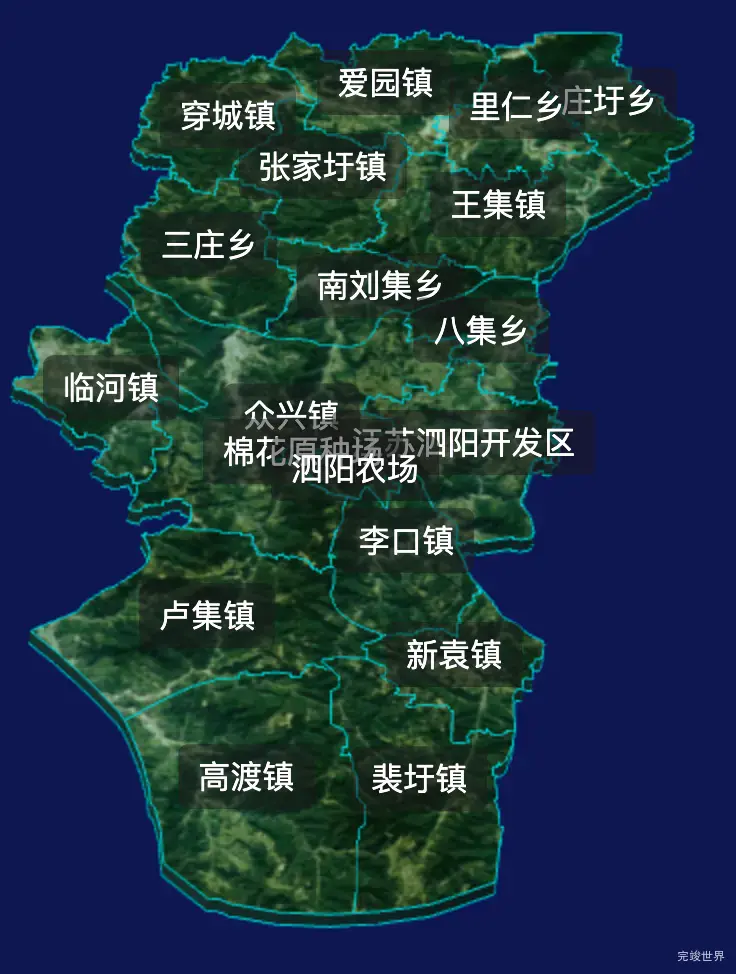 threejs宿迁市泗阳县geoJson地图3d地图css2d标签