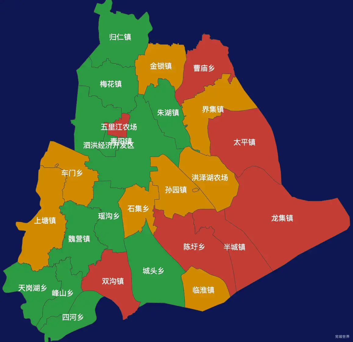 echarts宿迁市泗洪县geoJson地图tooltip自定义html