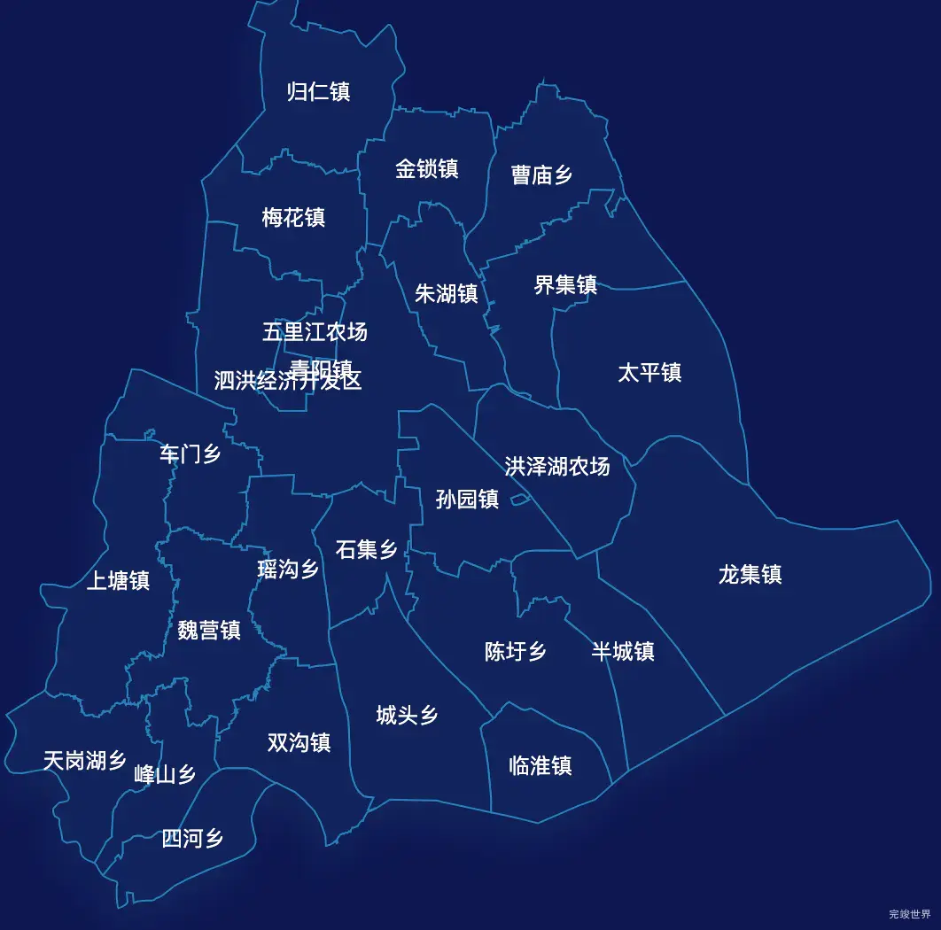 echarts宿迁市泗洪县geoJson地图地图下钻展示