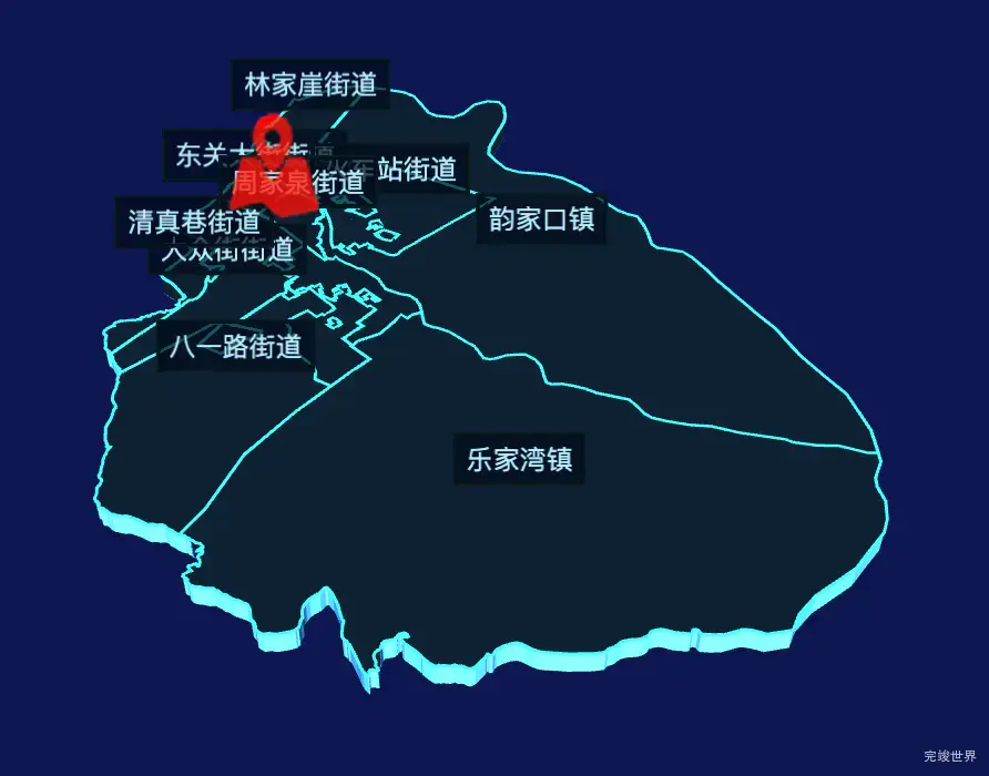 threejs西宁市城东区geoJson地图3d地图