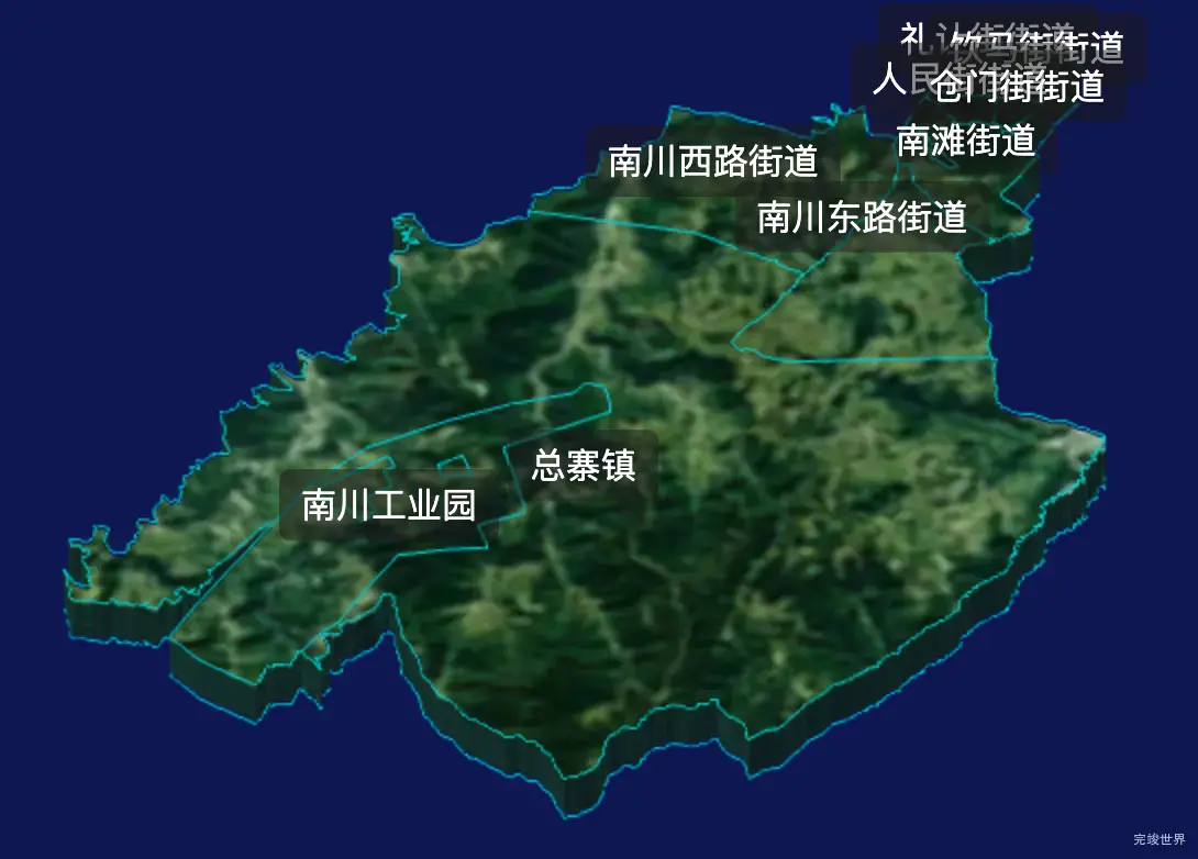 threejs西宁市城中区geoJson地图3d地图css2d标签