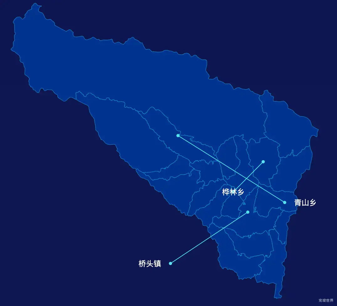 echarts西宁市大通回族土族自治县geoJson地图自定义引导线