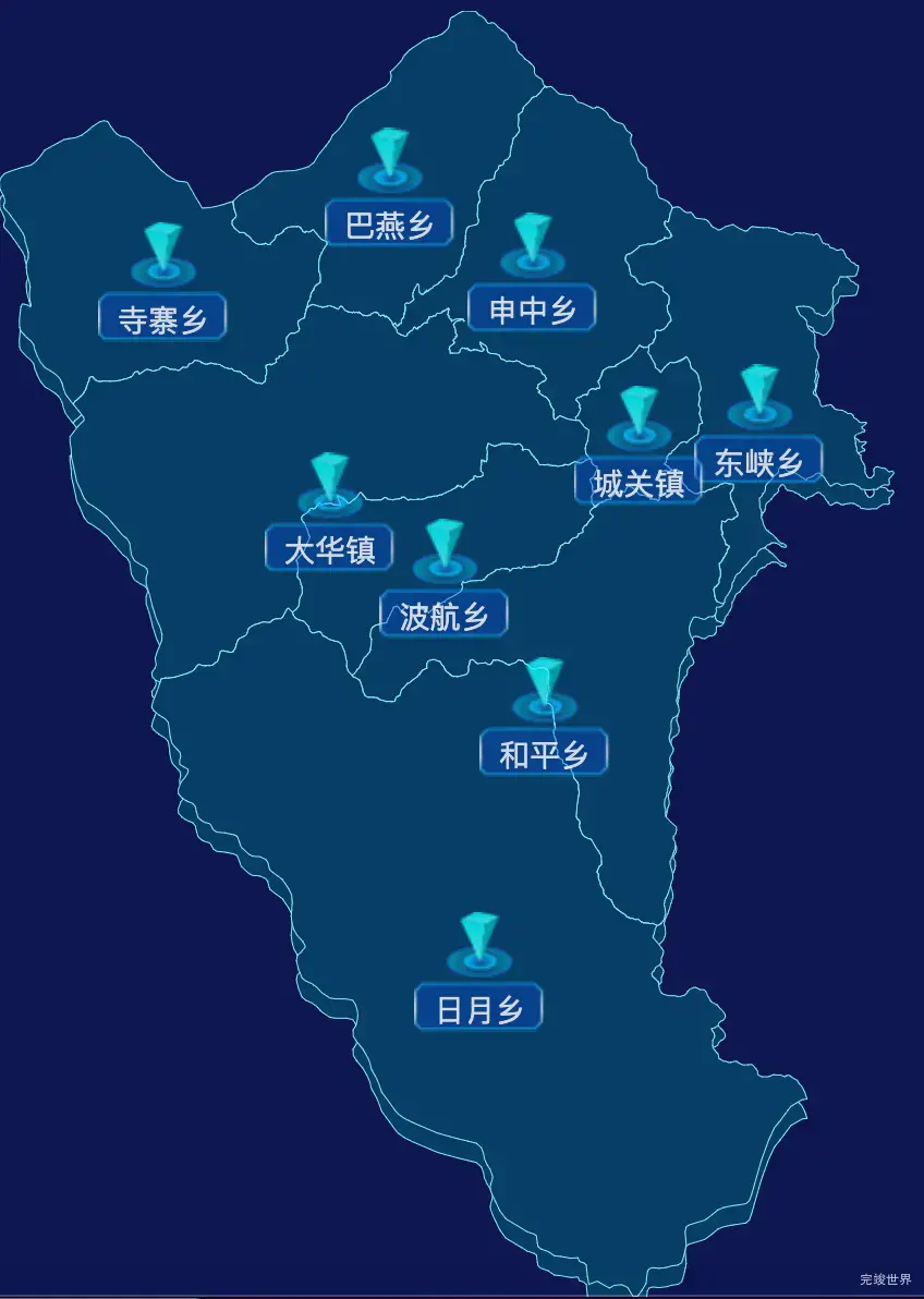 echarts西宁市湟源县geoJson地图点击跳转到指定页面