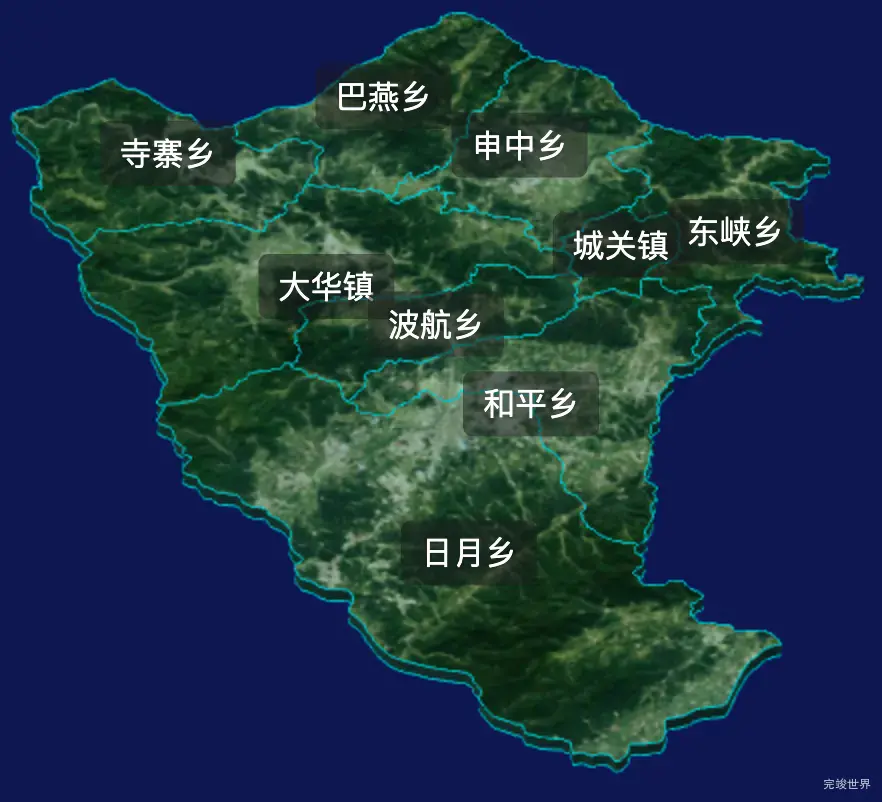 threejs西宁市湟源县geoJson地图3d地图css2d标签